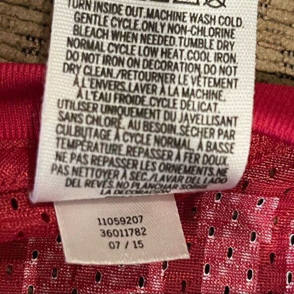 PINK Victorias Secret x 5th & Ocean USC Trojan Red Jersey W/ Gold Sequins Sz XS - Picture 6 of 7